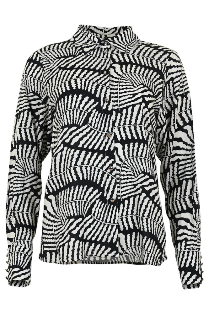 PANOS BLOUSE FA25 20 007 OFF WHITE LEAVES